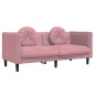 vidaXL Sofa mit Kissen 2-Sitzer Rosa Samt vidaXL Sofa mit Kissen 2-Sitzer Rosa Samt