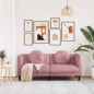 vidaXL Sofa mit Kissen 2-Sitzer Rosa Samt vidaXL Sofa mit Kissen 2-Sitzer Rosa Samt
