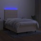 vidaXL Boxspringbett mit Matratze & LED Creme 120x190 cm Stoff vidaXL Boxspringbett mit Matratze & LED Creme 120x190 cm Stoff