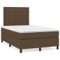 vidaXL Boxspringbett mit Matratze & LED Dunkelbraun 120x190 cm Stoff vidaXL Boxspringbett mit Matratze & LED Dunkelbraun 120x190 cm Stoff