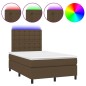 vidaXL Boxspringbett mit Matratze & LED Dunkelbraun 120x190 cm Stoff vidaXL Boxspringbett mit Matratze & LED Dunkelbraun 120x190 cm Stoff