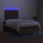 vidaXL Boxspringbett mit Matratze & LED Dunkelbraun 120x190 cm Stoff vidaXL Boxspringbett mit Matratze & LED Dunkelbraun 120x190 cm Stoff