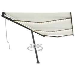 vidaXL Automatische Markise mit LED & Windsensor 600x350 cm Creme