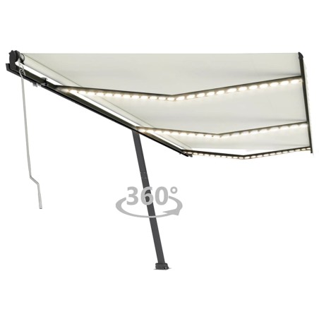 vidaXL Automatische Markise mit LED & Windsensor 600x350 cm Creme