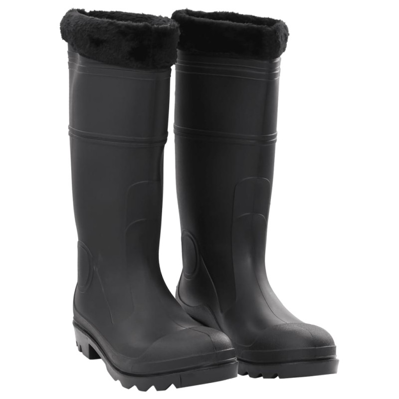 vidaXL Gummistiefel mit Herausnehmbarem Innenfutter Schwarz Gr. 46 PVC vidaXL Gummistiefel mit Herausnehmbarem Innenfutter Schwarz Gr. 46 PVC