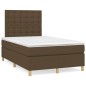 vidaXL Boxspringbett mit Matratze & LED Dunkelbraun 120x190 cm Stoff vidaXL Boxspringbett mit Matratze & LED Dunkelbraun 120x190 cm Stoff