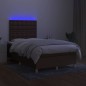 vidaXL Boxspringbett mit Matratze & LED Dunkelbraun 120x190 cm Stoff vidaXL Boxspringbett mit Matratze & LED Dunkelbraun 120x190 cm Stoff