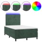 vidaXL Boxspringbett mit Matratze & LED Dunkelgrün 120x190 cm Samt vidaXL Boxspringbett mit Matratze & LED Dunkelgrün 120x190 cm Samt