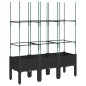 vidaXL Pflanzkübel mit Rankgitter Schwarz 120x40x142,5 cm PP vidaXL Pflanzkübel mit Rankgitter Schwarz 120x40x142,5 cm PP