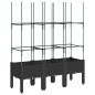 vidaXL Pflanzkübel mit Rankgitter Schwarz 120x40x142,5 cm PP vidaXL Pflanzkübel mit Rankgitter Schwarz 120x40x142,5 cm PP