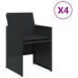 vidaXL Gartenstühle mit Kissen 4 Stk. Schwarz Poly Rattan vidaXL Gartenstühle mit Kissen 4 Stk. Schwarz Poly Rattan