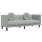 vidaXL Sofa mit Kissen 3-Sitzer Hellgrau Samt vidaXL Sofa mit Kissen 3-Sitzer Hellgrau Samt