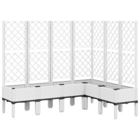 vidaXL Pflanzkübel mit Rankgitter Weiß 160x120x142 cm PP
