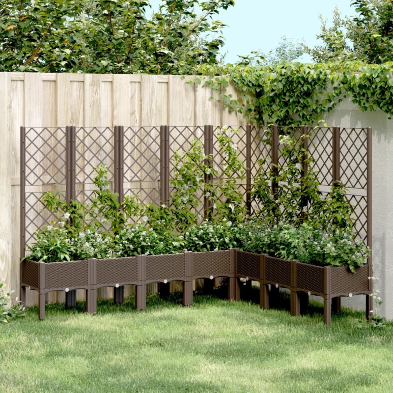 vidaXL Pflanzkübel mit Rankgitter Braun 200x160x142 cm PP vidaXL Pflanzkübel mit Rankgitter Braun 200x160x142 cm PP
