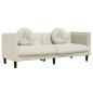 vidaXL Sofa mit Kissen 3-Sitzer Creme Samt vidaXL Sofa mit Kissen 3-Sitzer Creme Samt