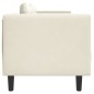 vidaXL Sofa mit Kissen 3-Sitzer Creme Samt vidaXL Sofa mit Kissen 3-Sitzer Creme Samt
