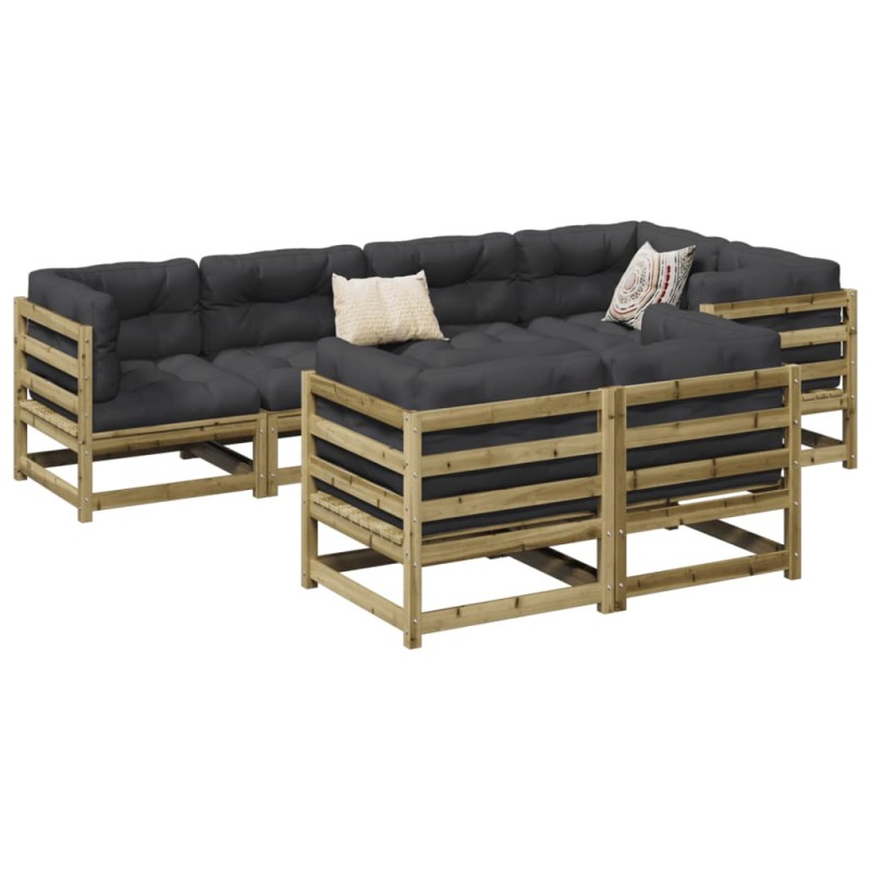 vidaXL 7-tlg. Garten-Sofagarnitur Kiefernholz Imprägniert vidaXL 7-tlg. Garten-Sofagarnitur Kiefernholz Imprägniert