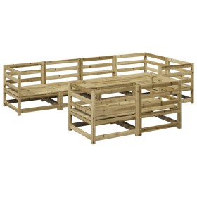 vidaXL 7-tlg. Garten-Sofagarnitur Kiefernholz Imprägniert
