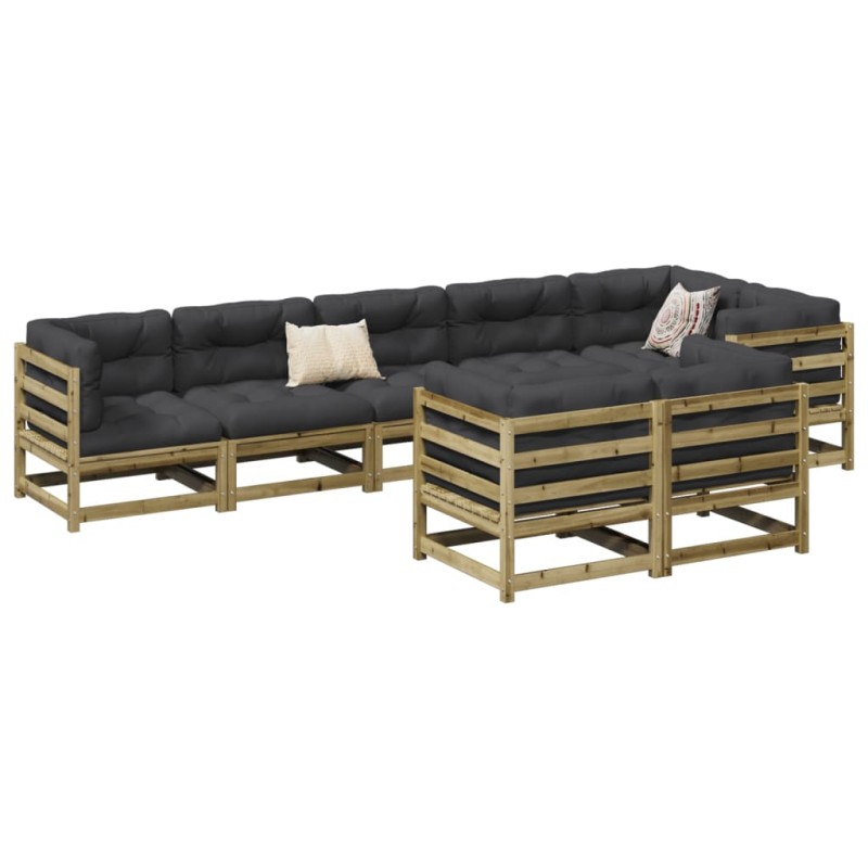 vidaXL 8-tlg. Garten-Sofagarnitur Kiefernholz Imprägniert vidaXL 8-tlg. Garten-Sofagarnitur Kiefernholz Imprägniert