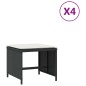 vidaXL Gartenhocker mit Kissen 4 Stk. Schwarz 40x40x35 cm Poly Rattan vidaXL Gartenhocker mit Kissen 4 Stk. Schwarz 40x40x35 cm Poly Rattan