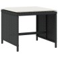 vidaXL Gartenhocker mit Kissen 4 Stk. Schwarz 40x40x35 cm Poly Rattan vidaXL Gartenhocker mit Kissen 4 Stk. Schwarz 40x40x35 cm Poly Rattan