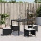 vidaXL Gartenhocker mit Kissen 4 Stk. Schwarz 40x40x35 cm Poly Rattan vidaXL Gartenhocker mit Kissen 4 Stk. Schwarz 40x40x35 cm Poly Rattan