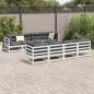 vidaXL 9-tlg. Garten-Sofagarnitur Weiß Massivholz Kiefer vidaXL 9-tlg. Garten-Sofagarnitur Weiß Massivholz Kiefer