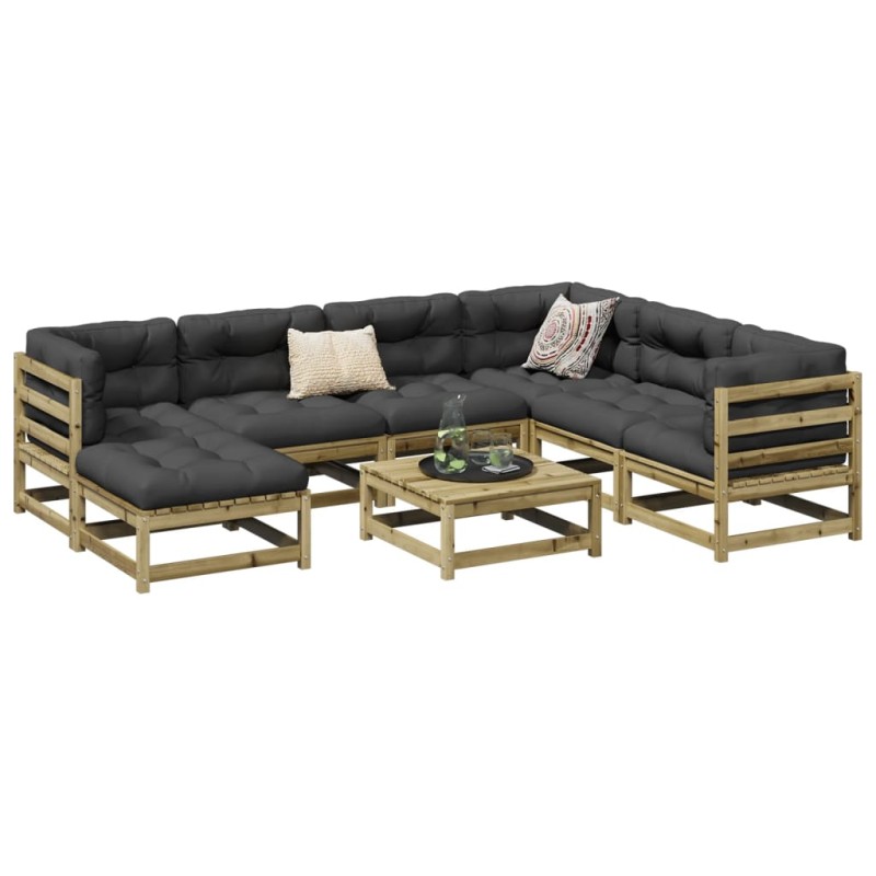 vidaXL 8-tlg. Garten-Sofagarnitur Kiefernholz Imprägniert vidaXL 8-tlg. Garten-Sofagarnitur Kiefernholz Imprägniert