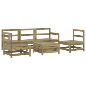 vidaXL 6-tlg. Garten-Sofagarnitur Kiefernholz Imprägniert