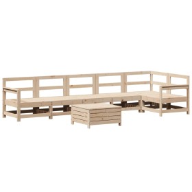 vidaXL 7-tlg. Garten-Sofagarnitur Massivholz Kiefer