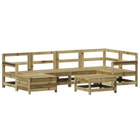 vidaXL 7-tlg. Garten-Sofagarnitur Kiefernholz Imprägniert