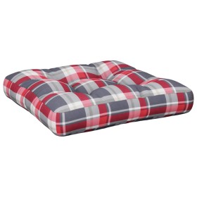 vidaXL Palettenkissen Rot Karomuster 58x58x10 cm Stoff