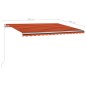 Gelenkarmmarkise Automatisch mit Pfosten 4x3 m Orange und Braun Gelenkarmmarkise Automatisch mit Pfosten 4x3 m Orange und Braun