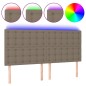vidaXL LED Kopfteil Taupe 180x5x118/128 cm Stoff