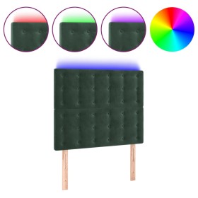 vidaXL LED Kopfteil Dunkelgrün 90x5x118/128 cm Samt