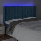 vidaXL LED Kopfteil Dunkelblau 183x16x118/128 cm Samt