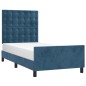 vidaXL Bettgestell ohne Matratze Dunkelblau 90x190 cm Samt vidaXL Bettgestell ohne Matratze Dunkelblau 90x190 cm Samt
