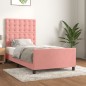 vidaXL Bettgestell mit Kopfteil Rosa 90x200 cm Samt vidaXL Bettgestell mit Kopfteil Rosa 90x200 cm Samt