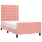 vidaXL Bettgestell mit Kopfteil Rosa 90x200 cm Samt vidaXL Bettgestell mit Kopfteil Rosa 90x200 cm Samt