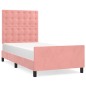 vidaXL Bettgestell mit Kopfteil Rosa 90x200 cm Samt vidaXL Bettgestell mit Kopfteil Rosa 90x200 cm Samt