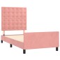vidaXL Bettgestell mit Kopfteil Rosa 90x200 cm Samt vidaXL Bettgestell mit Kopfteil Rosa 90x200 cm Samt
