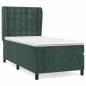 vidaXL Boxspringbett mit Matratze Dunkelgrün 90x200 cm Samt vidaXL Boxspringbett mit Matratze Dunkelgrün 90x200 cm Samt