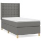 vidaXL Boxspringbett mit Matratze Dunkelgrau 90x200 cm Stoff vidaXL Boxspringbett mit Matratze Dunkelgrau 90x200 cm Stoff