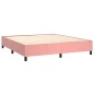 vidaXL Boxspringbett mit Matratze Rosa 180x200 cm Samt vidaXL Boxspringbett mit Matratze Rosa 180x200 cm Samt