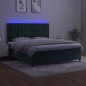 vidaXL Boxspringbett mit Matratze & LED Dunkelgrün 180x200 cm Samt vidaXL Boxspringbett mit Matratze & LED Dunkelgrün 180x200 cm Samt