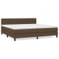 vidaXL Boxspringbett mit Matratze Dunkelbraun 200x200 cm Stoff vidaXL Boxspringbett mit Matratze Dunkelbraun 200x200 cm Stoff