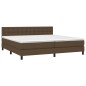 vidaXL Boxspringbett mit Matratze Dunkelbraun 200x200 cm Stoff vidaXL Boxspringbett mit Matratze Dunkelbraun 200x200 cm Stoff