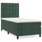 vidaXL Boxspringbett mit Matratze Dunkelgrün 90x190 cm Samt vidaXL Boxspringbett mit Matratze Dunkelgrün 90x190 cm Samt