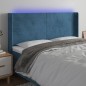 vidaXL LED Kopfteil Dunkelblau 183x16x118/128 cm Samt