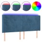 vidaXL LED Kopfteil Dunkelblau 183x16x118/128 cm Samt